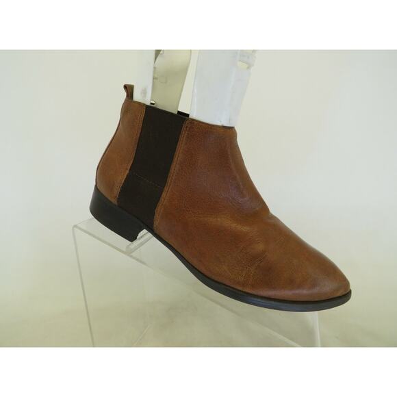 NINE WEST Womens Brown Leather Chelsea Ankle Fashion Boots Booties Size 7.5 M - Picture 1 of 11